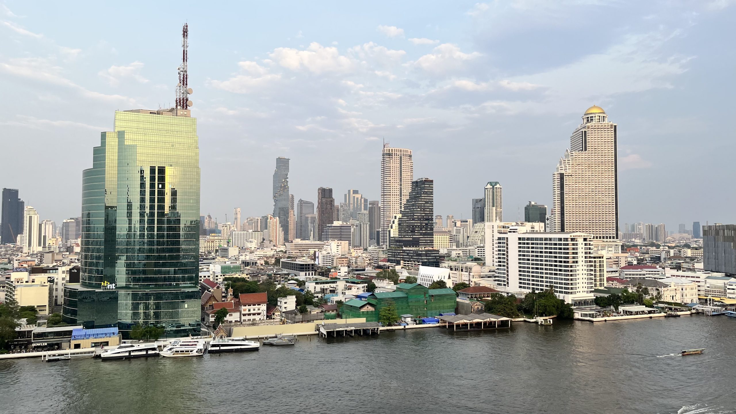 Bangkok river and city view