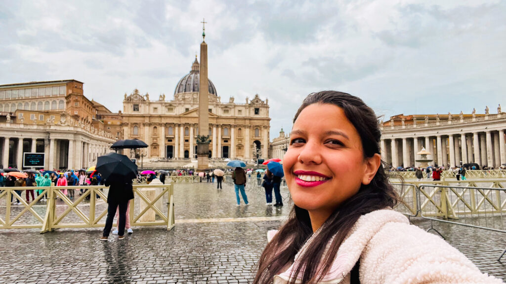 Selfie in front of St. Peter's Basilica