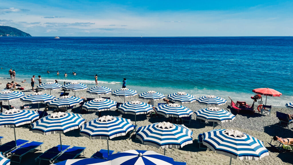 Monterosso beach umbrellas